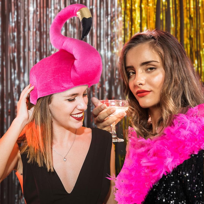 Tigerdoe Flamingo Hat - Pink Feather Boa - 2 Pc Set - Flamingo Costume - Hawaiian Accessories - Beach Party - Flamingo Accessories - Image 5
